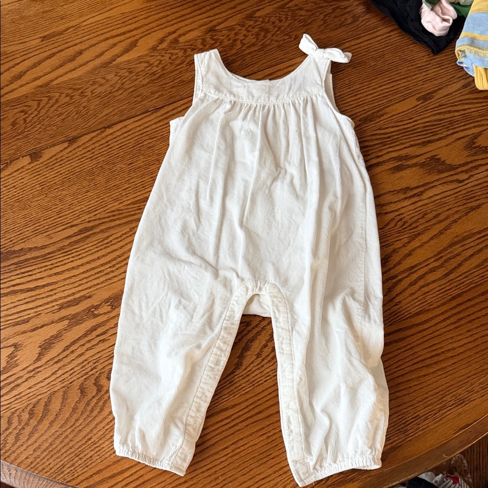 GAP Cream Kids Jumpsuit with Bow Detail